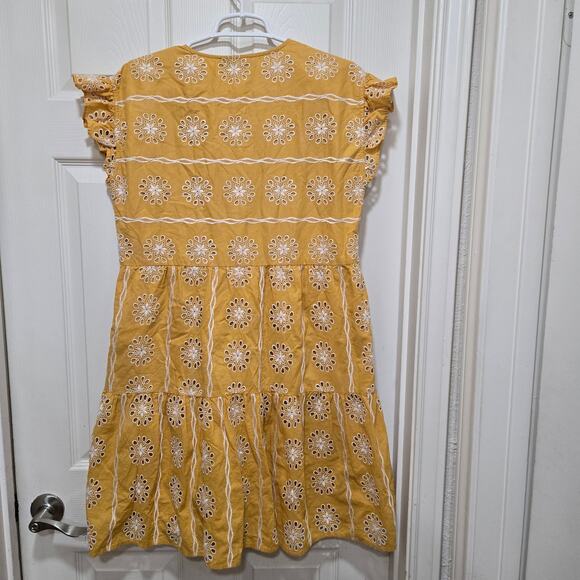 LOFT Yellow Floral Mini Dress - Picture 7 of 8